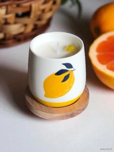 Sojová svíčka s citrínem - slaný grapefruit